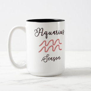 Aquarius Season - pink Two-Tone Coffee Mug