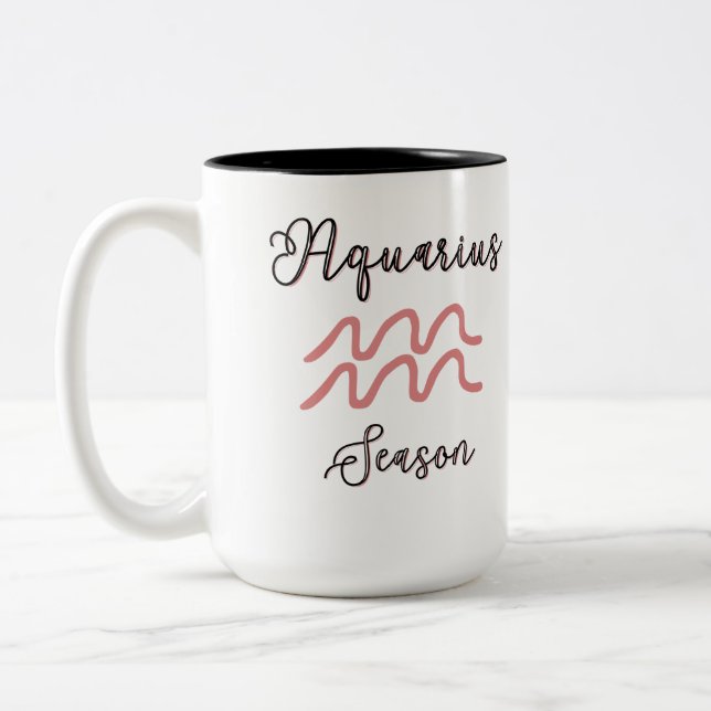 Aquarius Season - pink Two-Tone Coffee Mug (Left)