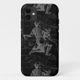 Aquarius Sign Constellation Map by Hevelius iPhone 11 Case