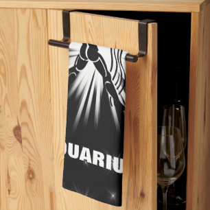 Aquarius sign kitchen towel