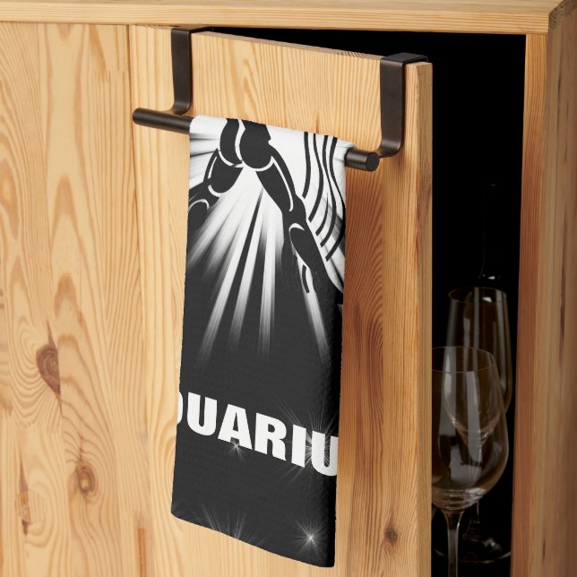 Aquarius sign kitchen towel (Thirds Fold)