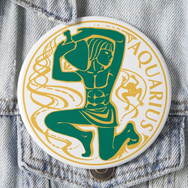 Aquarius Sign of the Zodiac on a Button (Creator Uploaded)