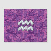 Aquarius Sign on fuchsia pink digital camo (Front)