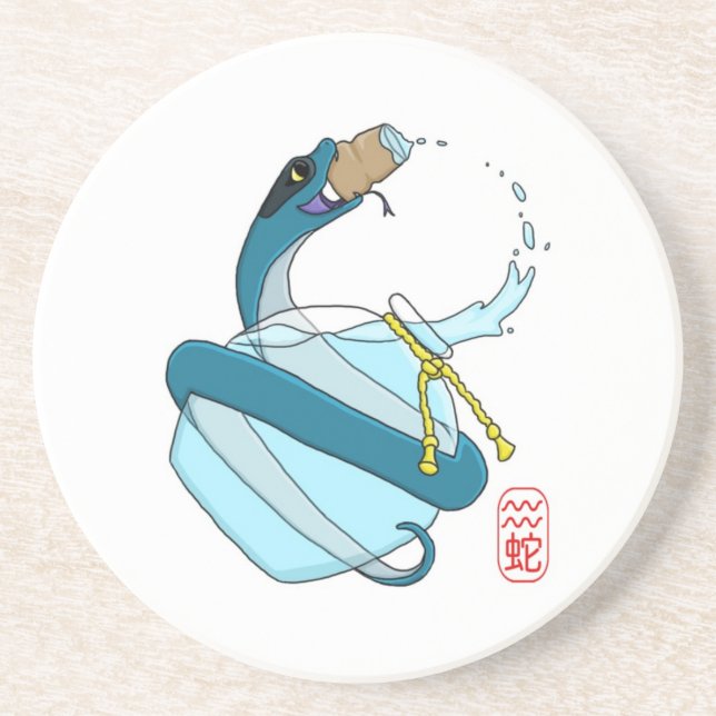 Aquarius/Snake Drink Coaster (Front)