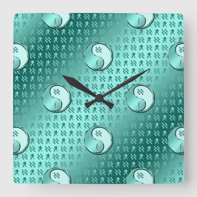 Aquarius Square Wall Clock (Front)