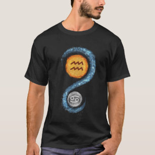 Aquarius Sun Cancer Moon Zodiac Sign T-Shirt 