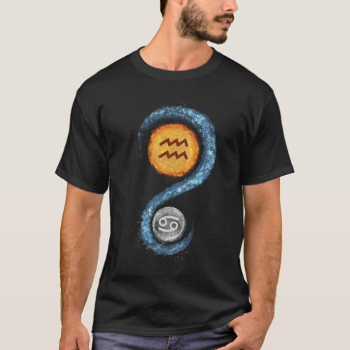 Aquarius Sun Cancer Moon Zodiac Sign T_Shirt 