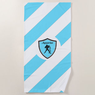 Aquarius symbol beach towel