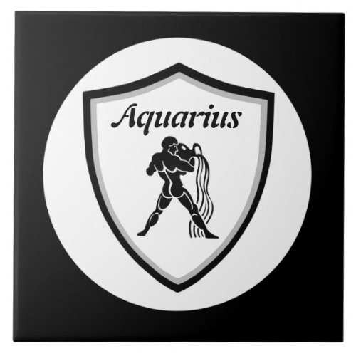 Aquarius symbol        ceramic tile