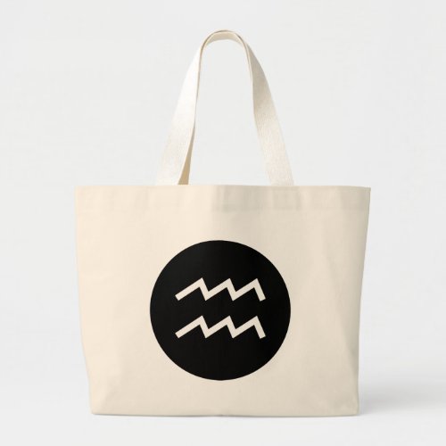 Aquarius Symbol Large Tote Bag