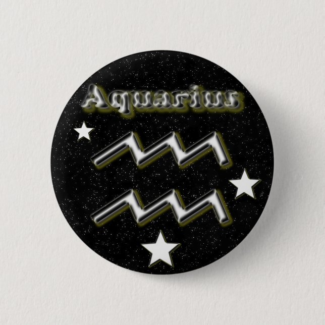 Aquarius symbol pinback button (Front)