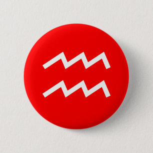 Aquarius Symbol Pinback Button