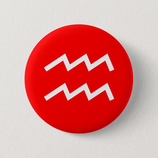 Aquarius Symbol Pinback Button (Front)