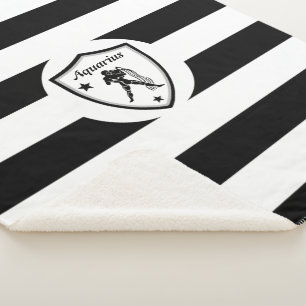 Aquarius symbol sherpa blanket