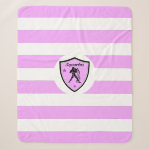 Aquarius symbol sherpa blanket