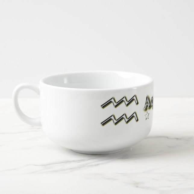 Aquarius symbol soup mug (Right)