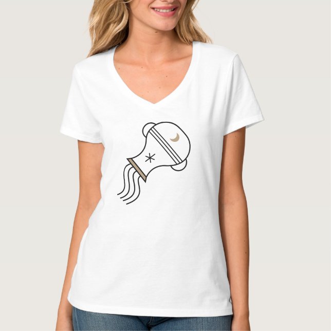 Aquarius the water bearer black and gold astrology T-Shirt (Front)