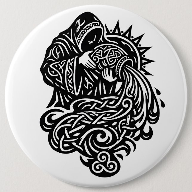 Aquarius — The Water Bearer by BurnsInHell Button (Front)