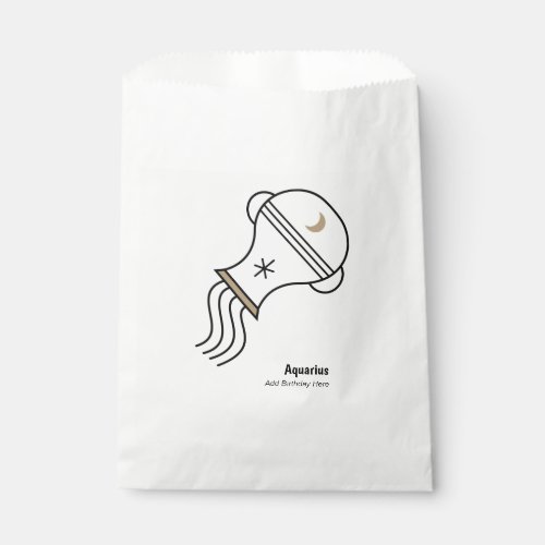 Aquarius the water bearer personalized gift favor bag