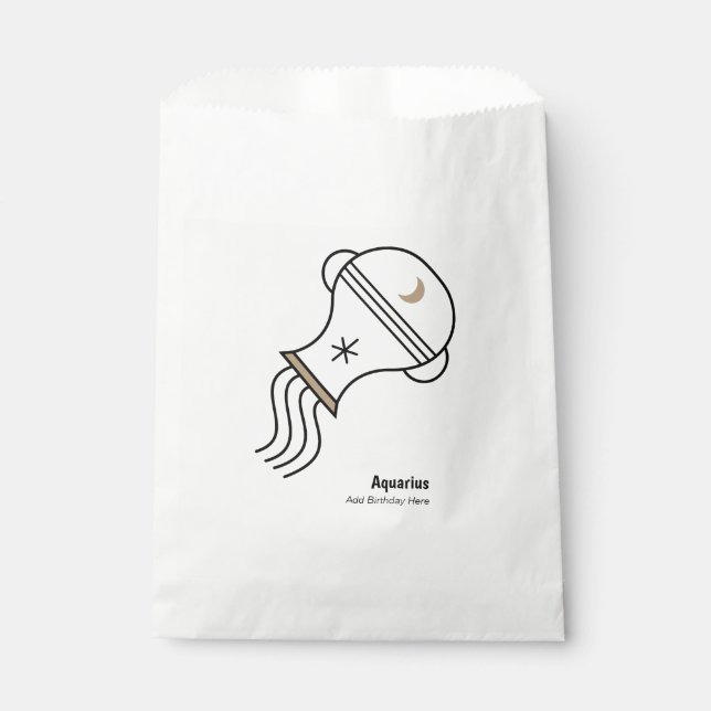 Aquarius the water bearer personalized gift favor bag (Front)