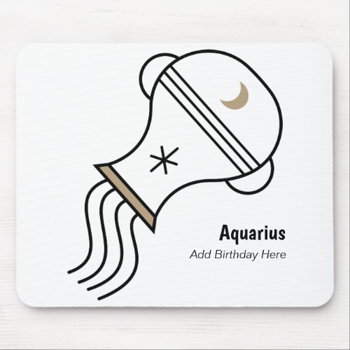 Aquarius the water bearer personalized zodiac mouse pad
