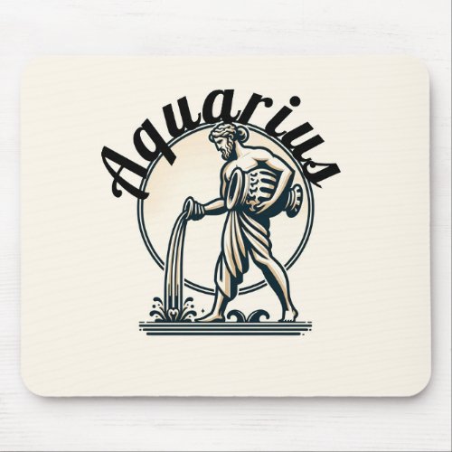 Aquarius the Water Bearer Vintage Zodiac Mouse Pad