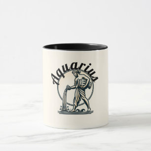 Aquarius the Water Bearer Vintage Zodiac Mug