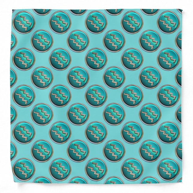 Aquarius - The Water Bearer Zodiac Sign Bandana (Front)