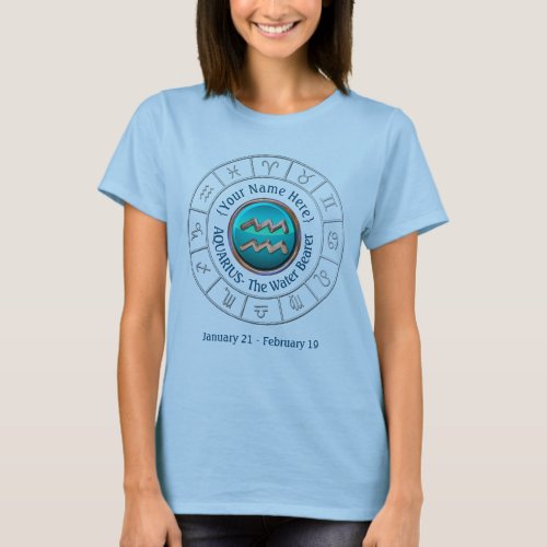 Aquarius _ The Water Bearer Zodiac Sign T_Shirt