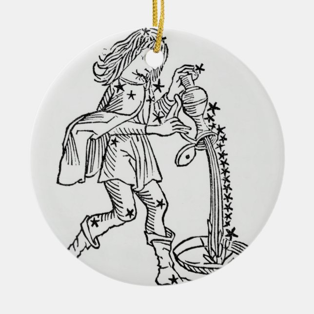 Aquarius (the Water Carrier) an illustration from Ceramic Ornament (Front)