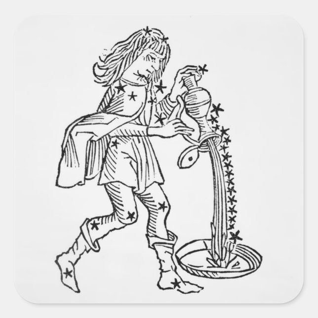 Aquarius (the Water Carrier) an illustration from Square Sticker (Front)