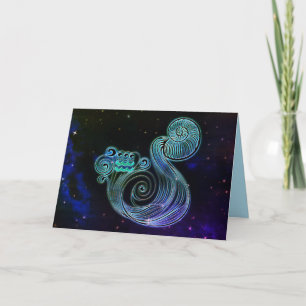 aquarius the water carrier zodiac greeting card