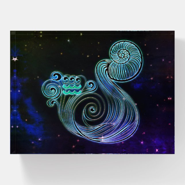 aquarius the water carrier zodiac paperweight (Front)