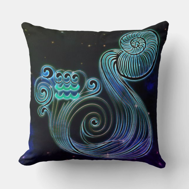 aquarius the water carrier zodiac pillow (Front)