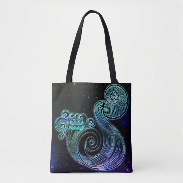 aquarius the water carrier zodiac tote bag (Front)