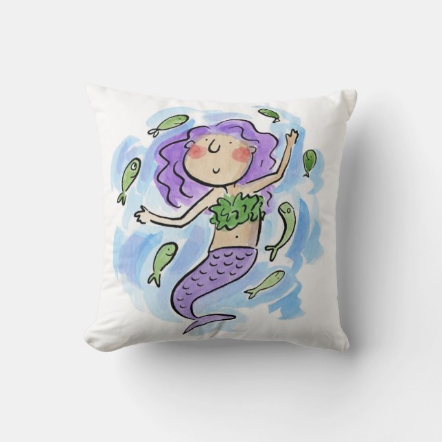 Aquarius Throw Pillow (Front)
