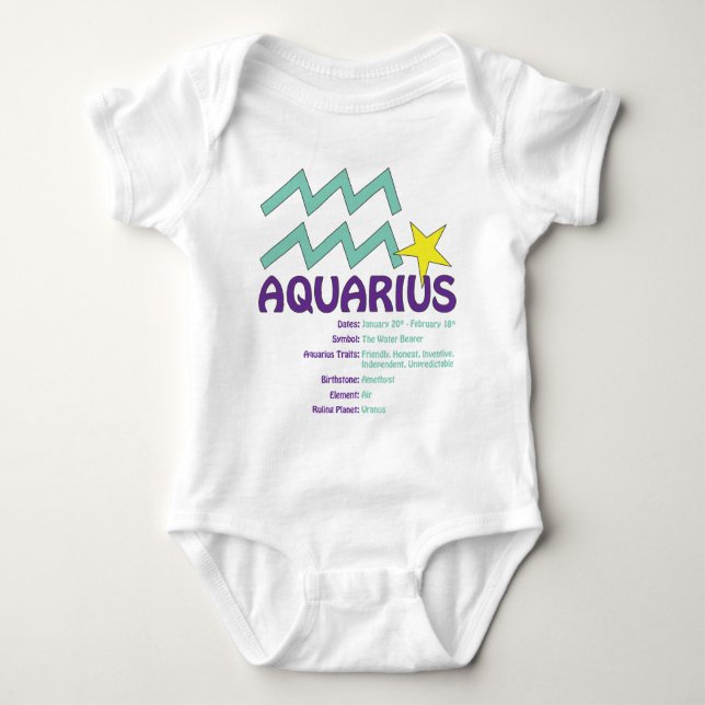 Aquarius Traits Baby Baby Bodysuit (Front)