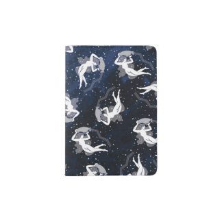 Aquarius Uranus and Air Allover Print Passport Holder