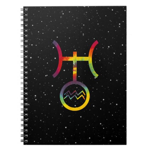 Aquarius Uranus Planetary Symbol Tie Dye Journal