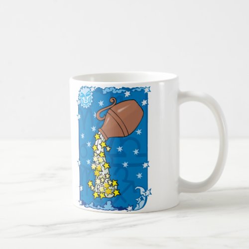 Aquarius Vase pouring water stars in the night sky Coffee Mug