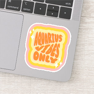 Aquarius Vibes Only Girl Aesthetic Horoscope Sticker