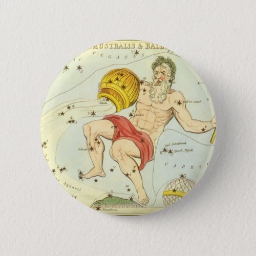 Aquarius Vintage Constellation Uranias Mirror Button