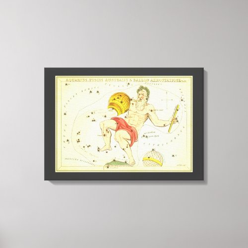 Aquarius Vintage Constellation Uranias Mirror Canvas Print