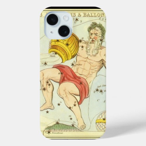 Aquarius Vintage Constellation Uranias Mirror iPhone 15 Case