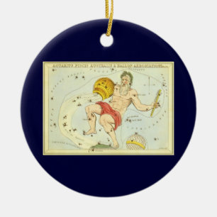 Aquarius, Vintage Constellation, Urania's Mirror Ceramic Ornament