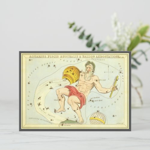 Aquarius Vintage Constellation Uranias Mirror Invitation