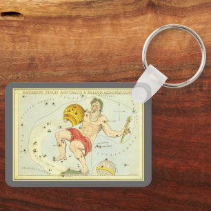 Aquarius, Vintage Constellation, Urania's Mirror Keychain