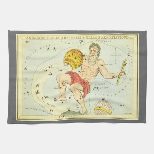 Aquarius Vintage Constellation Uranias Mirror Kitchen Towel