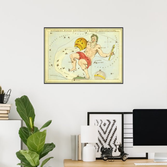 Aquarius, Vintage Constellation, Urania's Mirror Poster (Home Office)