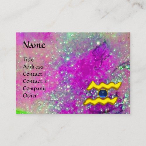 AQUARIUS violet purple gold yellow Business Card